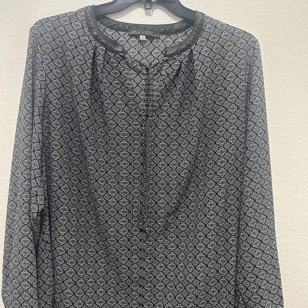 Rose and Olive long sleeve sheer blouse